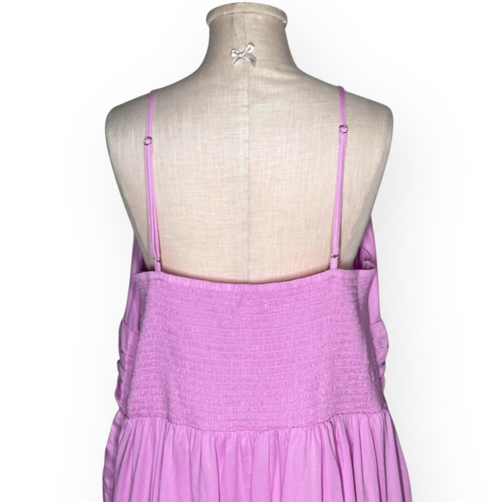New $160 BANANA REPUBLIC Strappy Voile Midi Tiered Dress Pink Cocktail Wedding - Picture 9 of 14